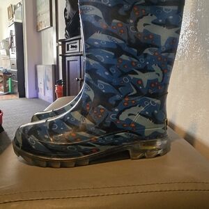Kids Shark Print Rain Boots